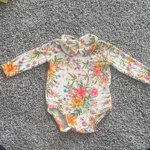 Angel Dear Colorful Floral Long Sleeve Bodysuit